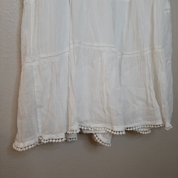 Sundance Dress White Women Size M Cotton Sahara Gauze Embroidered Beaded BoHo - Picture 12 of 13